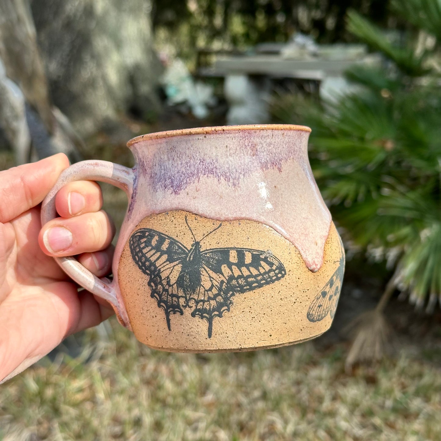 Pink Pearl Butterfly Mug